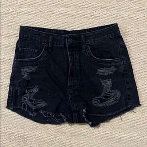 BN | Distressed Black Denim Cut-Off Shorts